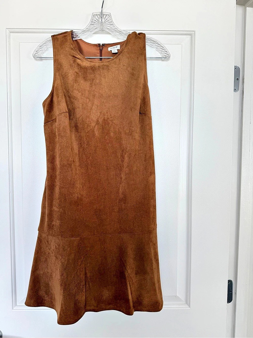 J.Crew Faux-Suede Pocket Drop Waist Casual Mini Dress Mini Dress Brown Size 8